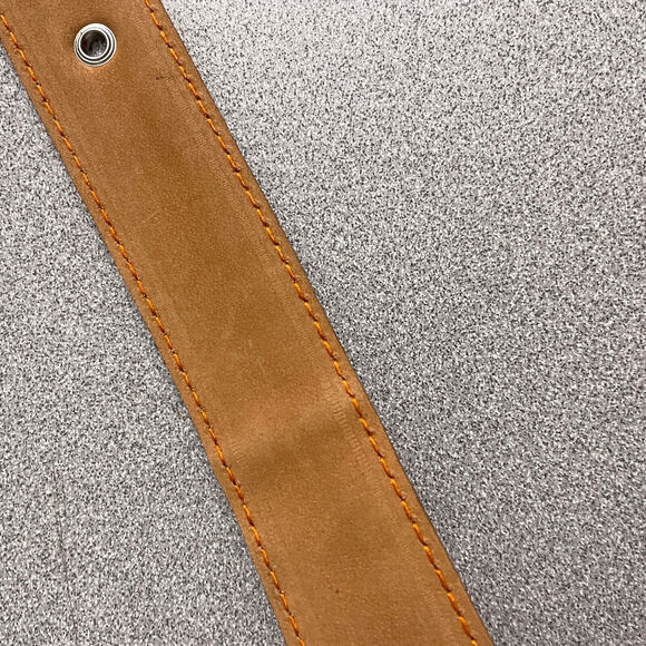 GRLFRND Leather Belt Large Womens Orange Snake Print Silver Buckle Rope 1.25\